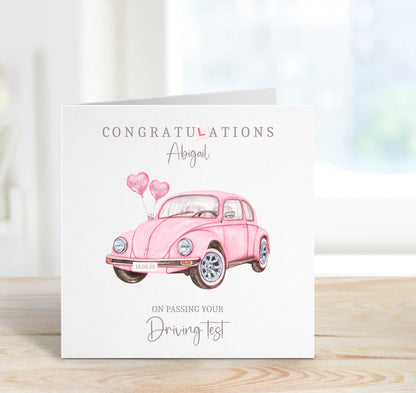 Personalised Driving Test Card - Congratulations Passed New Driver Card - Well Done Card - Daughter Son Best Friend Granddaughter Grandson
