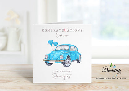 Personalised Driving Test Card - Congratulations Passed New Driver Card - Well Done Card - Daughter Son Best Friend Granddaughter Grandson