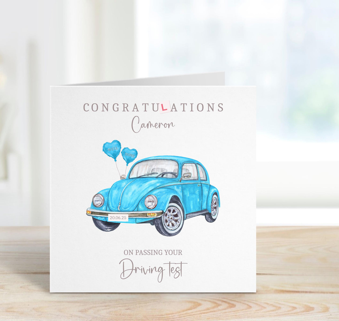 Personalised Driving Test Card - Congratulations Passed New Driver Card - Well Done Card - Daughter Son Best Friend Granddaughter Grandson