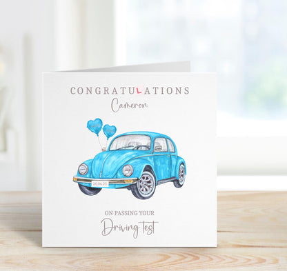 Personalised Driving Test Card - Congratulations Passed New Driver Card - Well Done Card - Daughter Son Best Friend Granddaughter Grandson