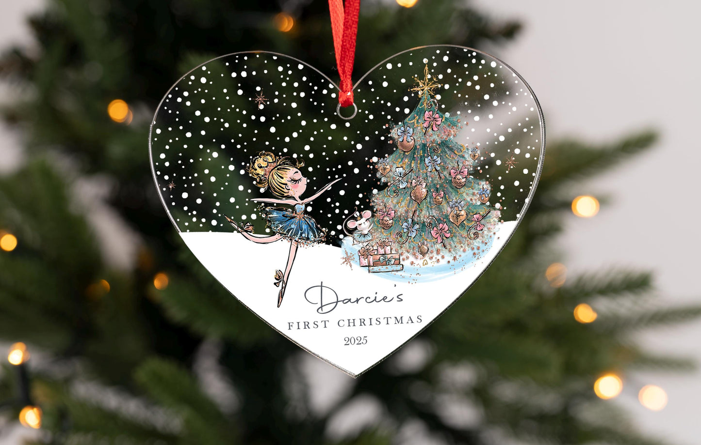 Personalised First Christmas nutcracker fairy ballerina Decoration, Babies, 1st Christmas, Bear, New Baby, Christmas Bauble, Free Gift Bag