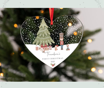 Personalized Baby's First Christmas Bauble: Heart Keepsake Ornament