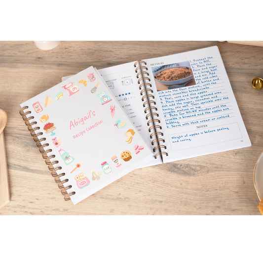Personalised Recipe Journal A5 Hard Cover Book