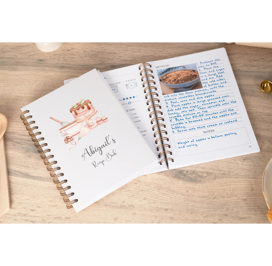 Personalised Recipe Journal A5 Hard Cover Book