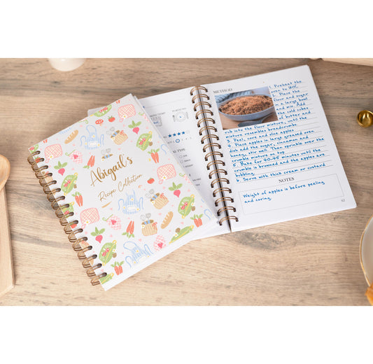 Personalised Recipe Journal A5 Hard Cover Book