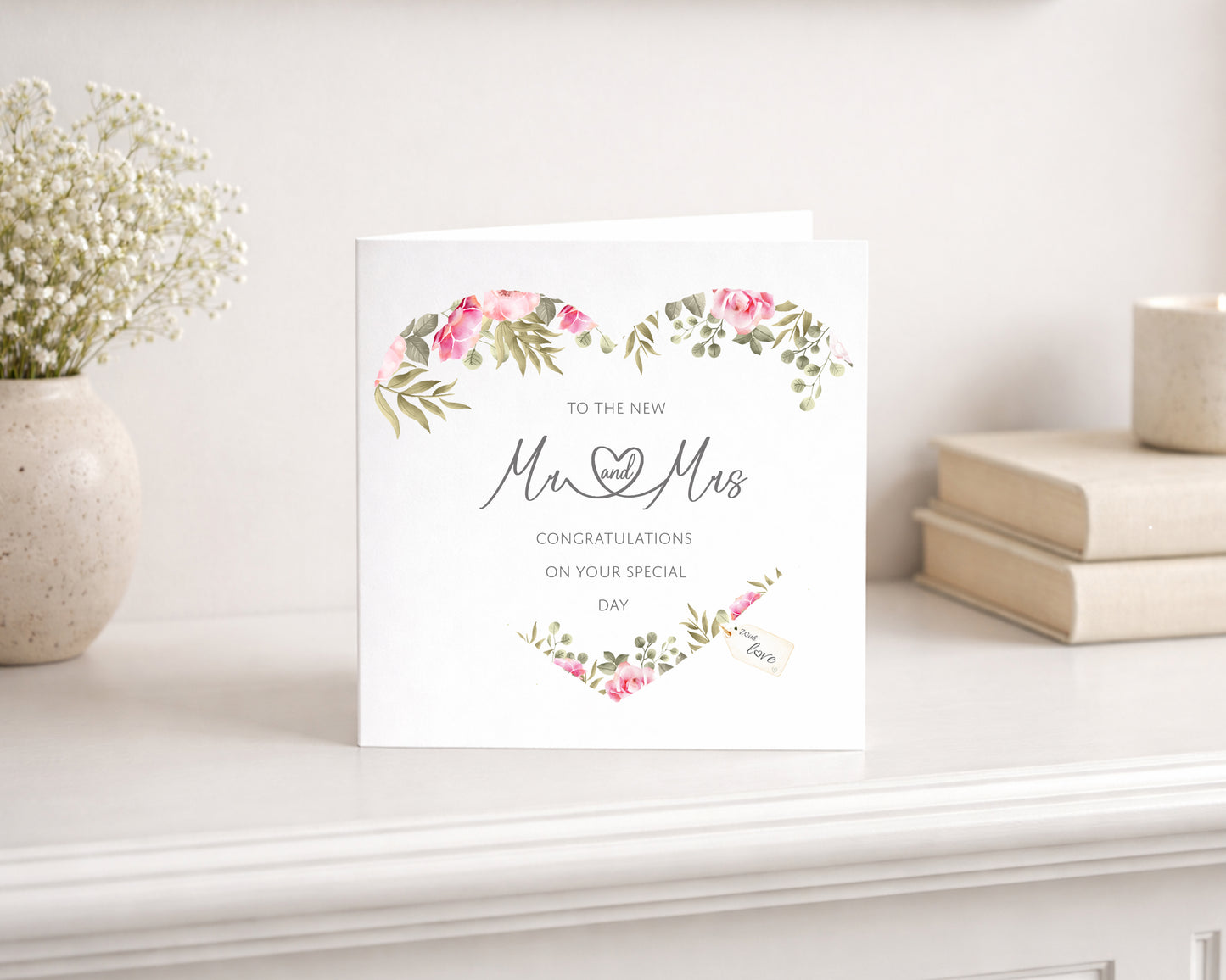 Mr & Mrs Wedding Day Heart card