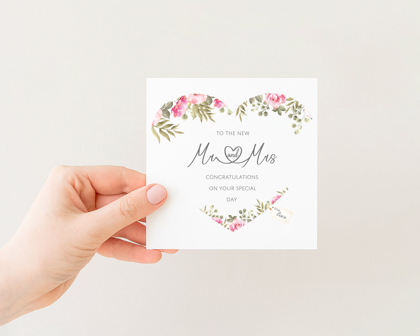 Mr & Mrs Wedding Day Heart card