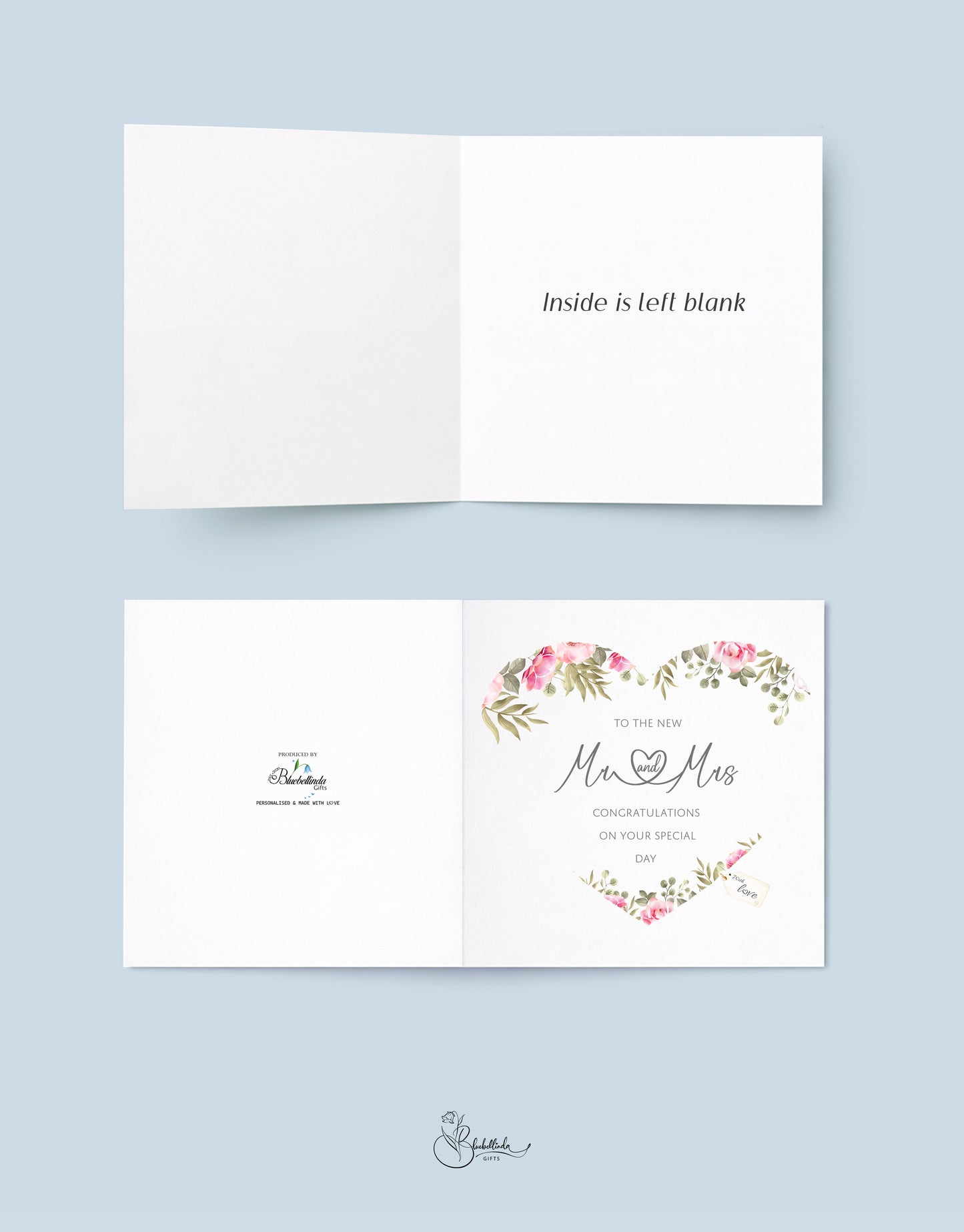 Mr & Mrs Wedding Day Heart card