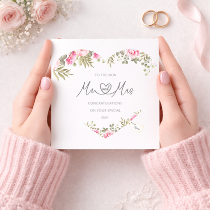 Mr & Mrs Wedding Day Heart card