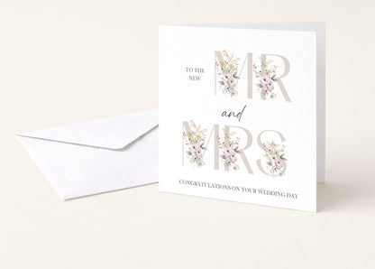Mr & Mrs Wedding Day Card