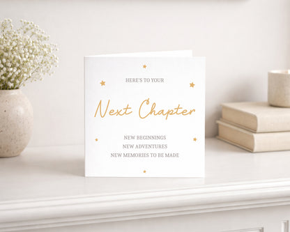 “Next Chapter – New Beginnings” card