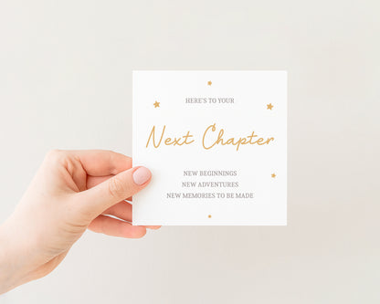 “Next Chapter – New Beginnings” card