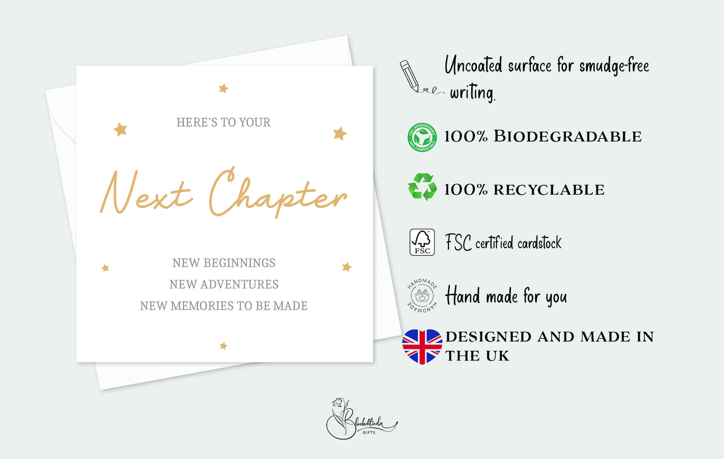“Next Chapter – New Beginnings” card