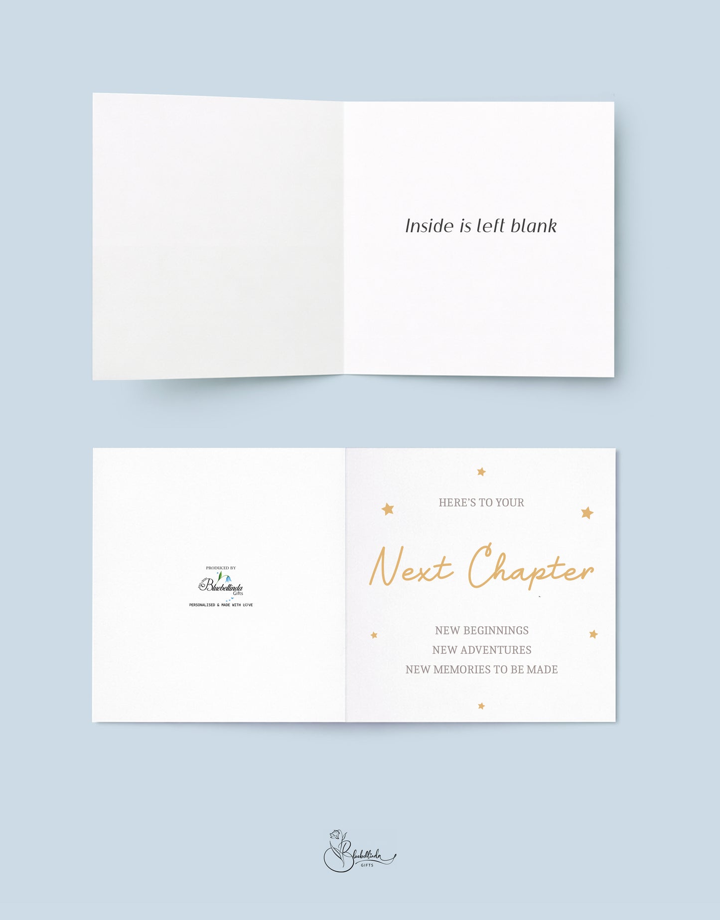 “Next Chapter – New Beginnings” card