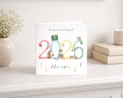 2026 First Day at Nursery card