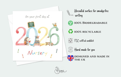 2026 First Day at Nursery card