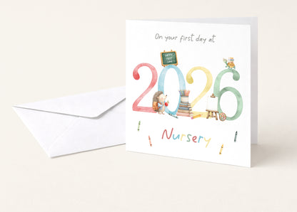 2026 First Day at Nursery card