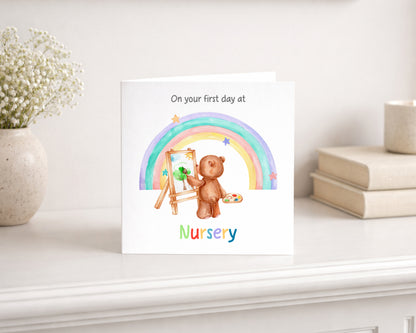 First Day at Nursery Teddy card