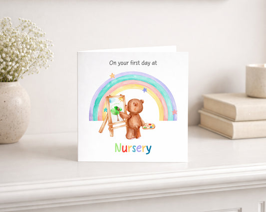First Day at Nursery Teddy card
