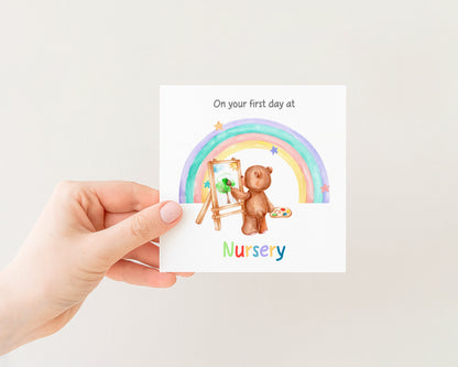 First Day at Nursery Teddy card
