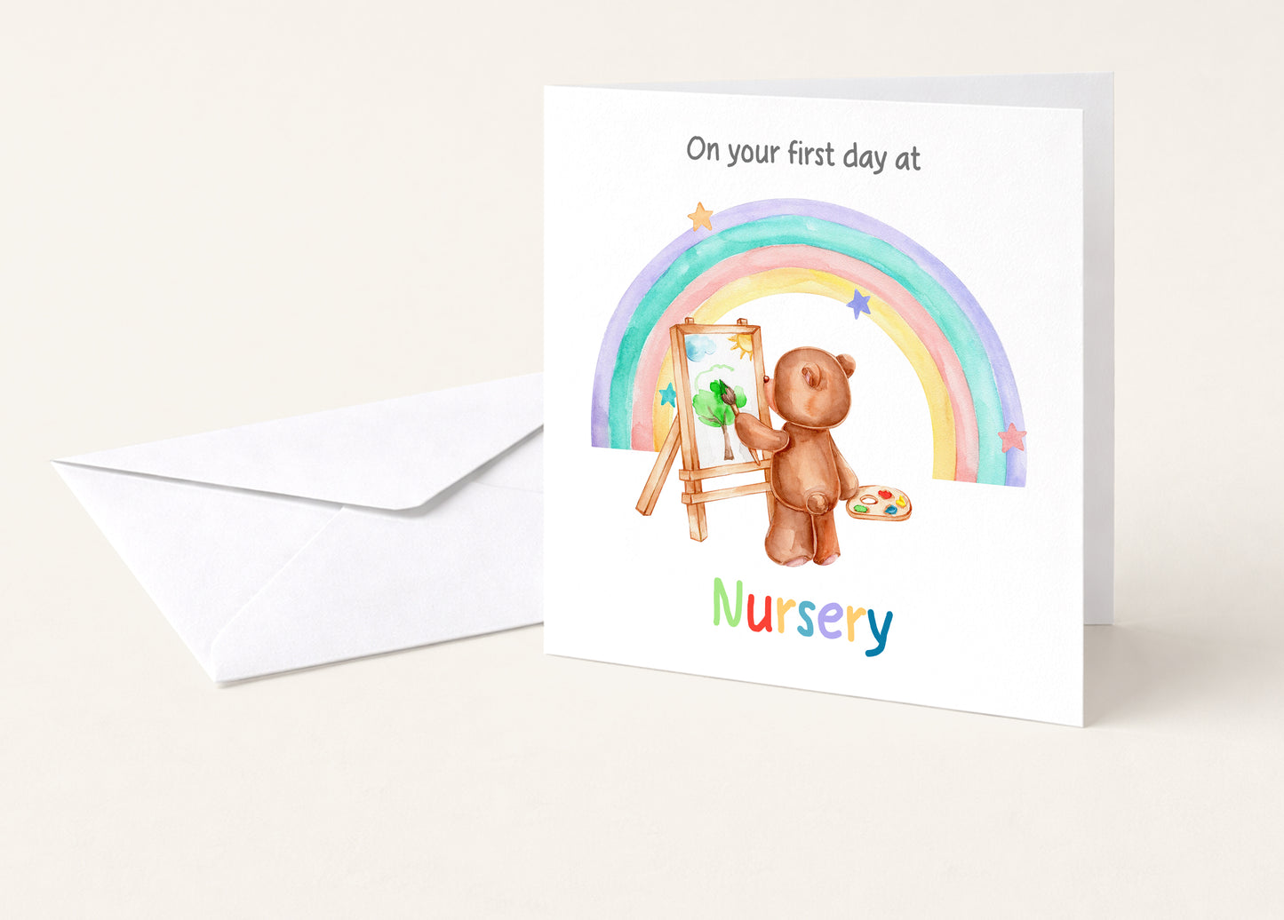 First Day at Nursery Teddy card
