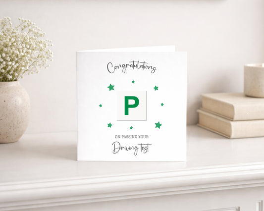 Driving Test Congratulations Card P Plate