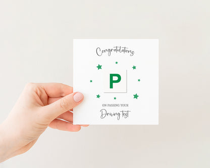 Driving Test Congratulations Card P Plate
