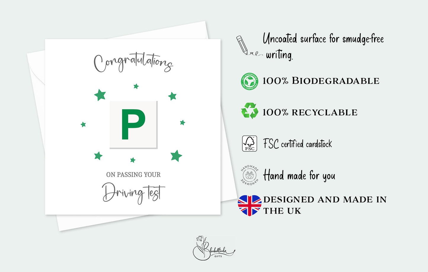 Driving Test Congratulations Card P Plate