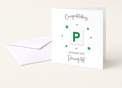Driving Test Congratulations Card P Plate
