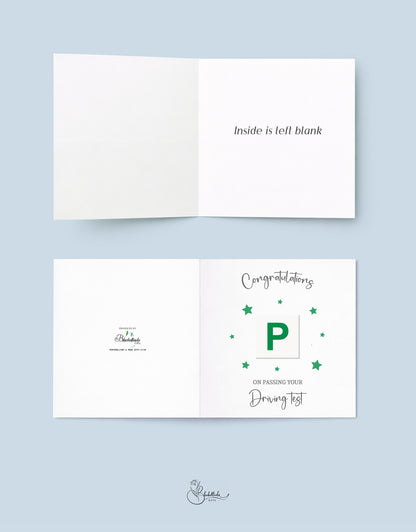 Driving Test Congratulations Card P Plate