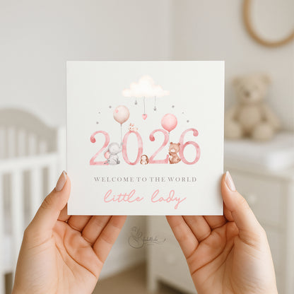 2026 Pink Baby Card