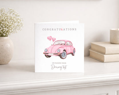 Driving Test Congratulations Card Pink / Blue