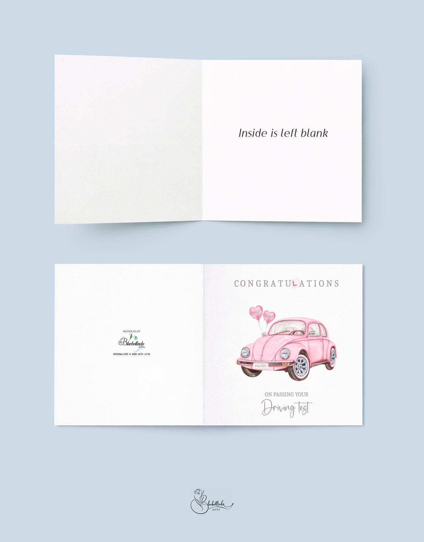 Driving Test Congratulations Card Pink / Blue