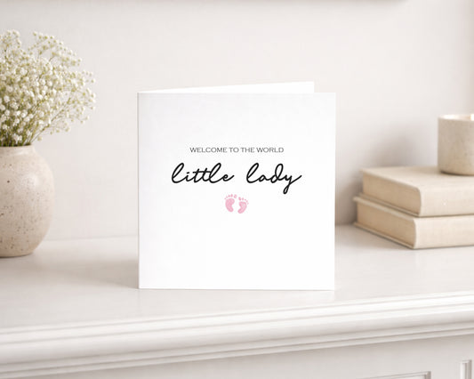 Pink Little Lady Baby Card