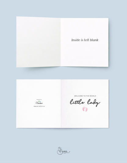 Pink Little Lady Baby Card