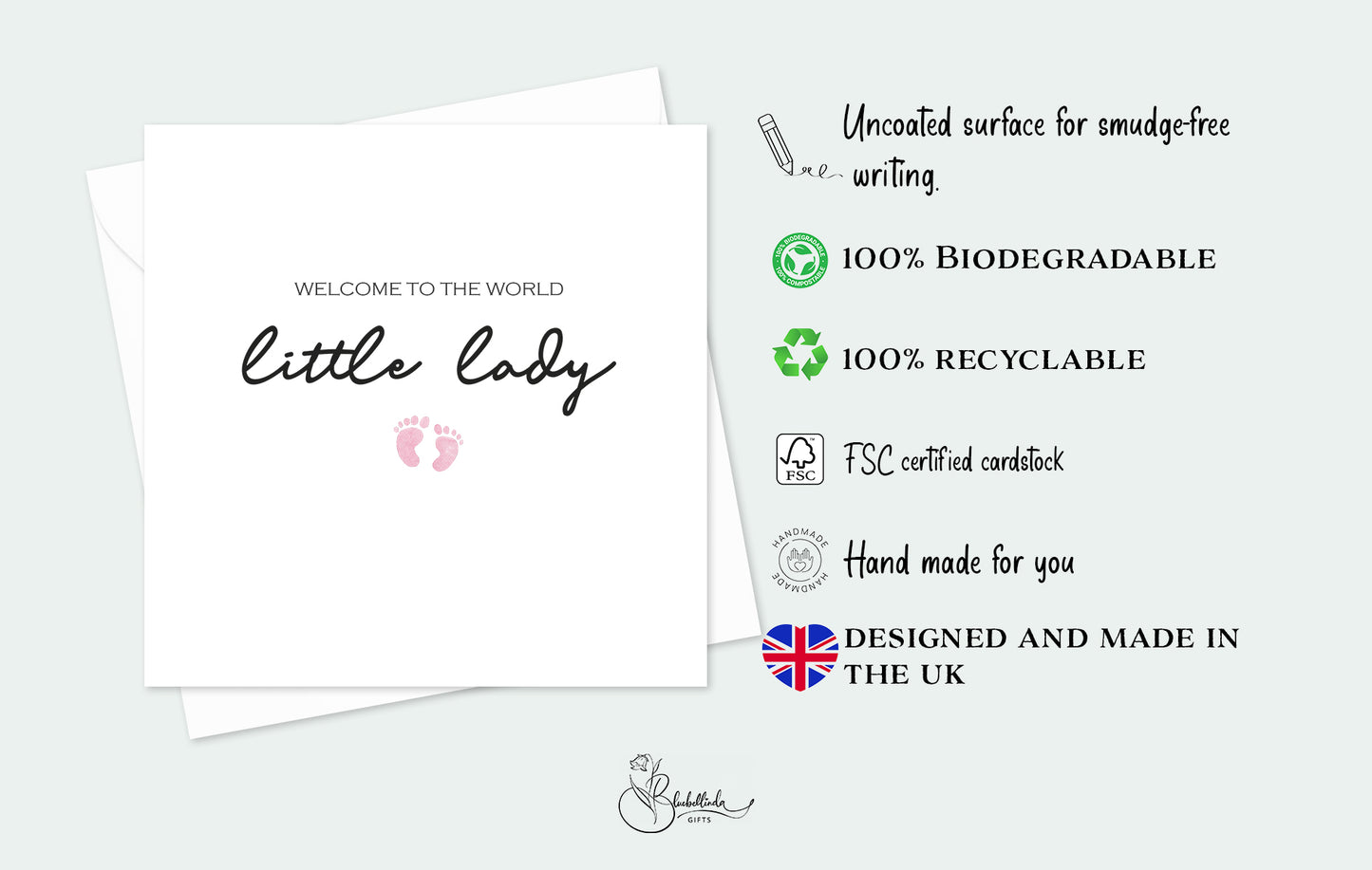 Pink Little Lady Baby Card
