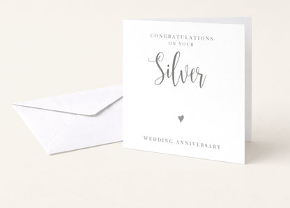 Anniversary Silver 25 years Card
