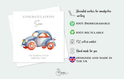 Son Driving Test Congratulations Card