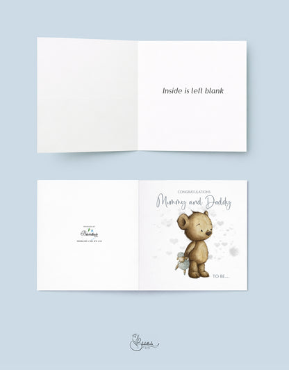 Mummy and Daddy to Be.. Teddy Card