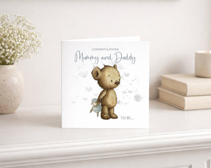 Mummy and Daddy to Be.. Teddy Card