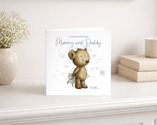 Mummy and Daddy to Be.. Teddy Card
