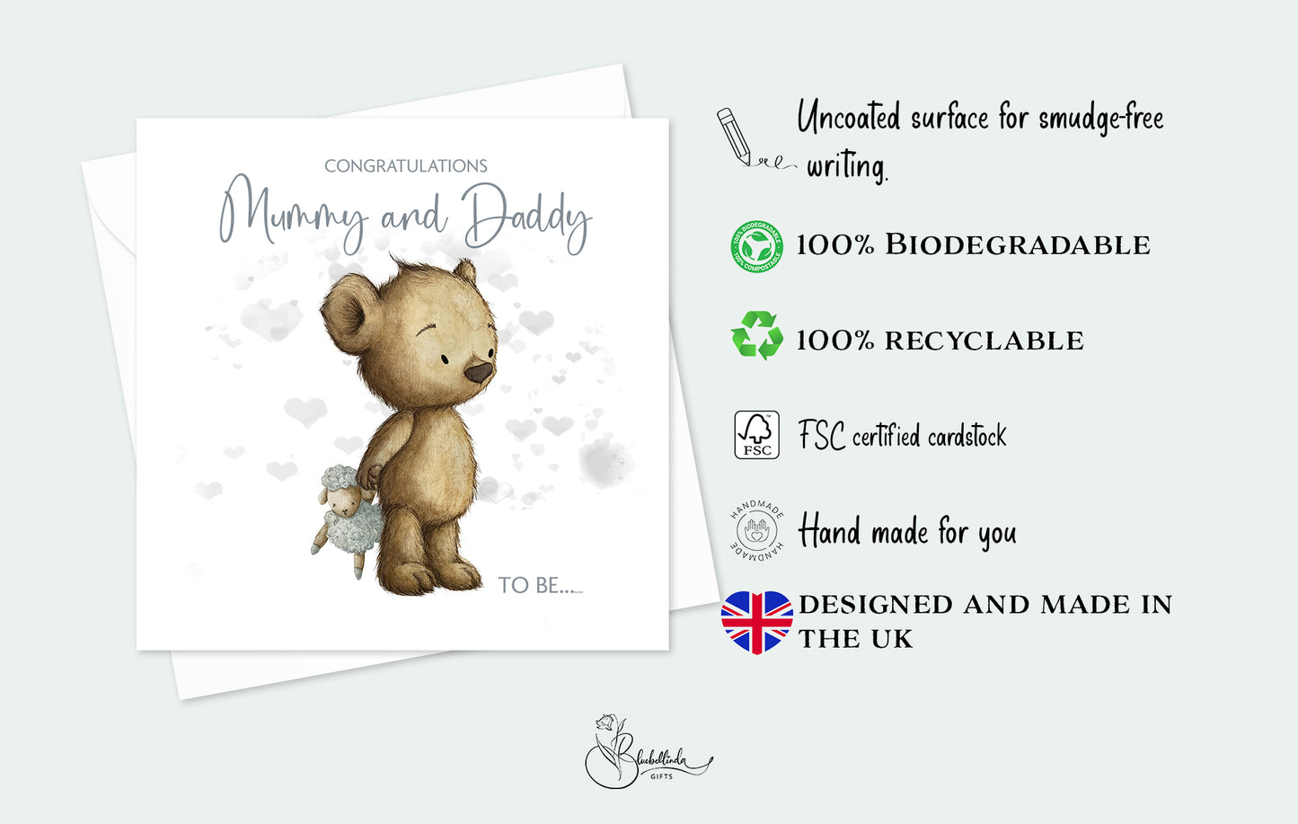 Mummy and Daddy to Be.. Teddy Card