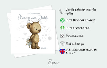 Mummy and Daddy to Be.. Teddy Card