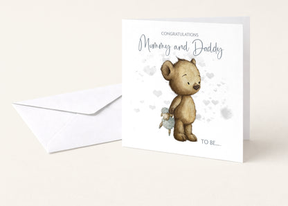 Mummy and Daddy to Be.. Teddy Card