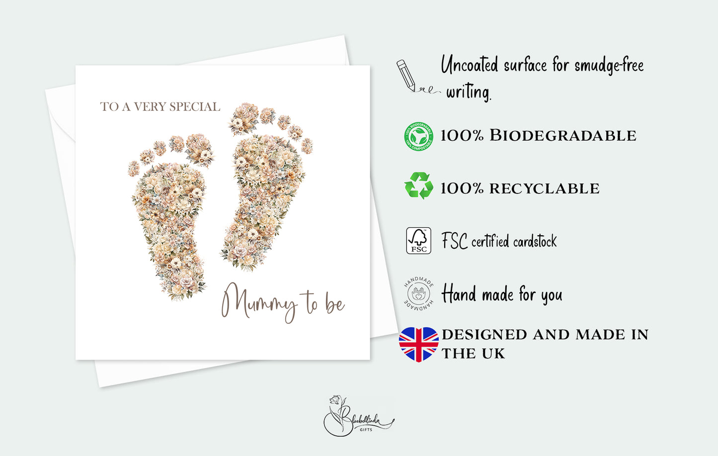 Mummy to Be, baby shower floral feet Card