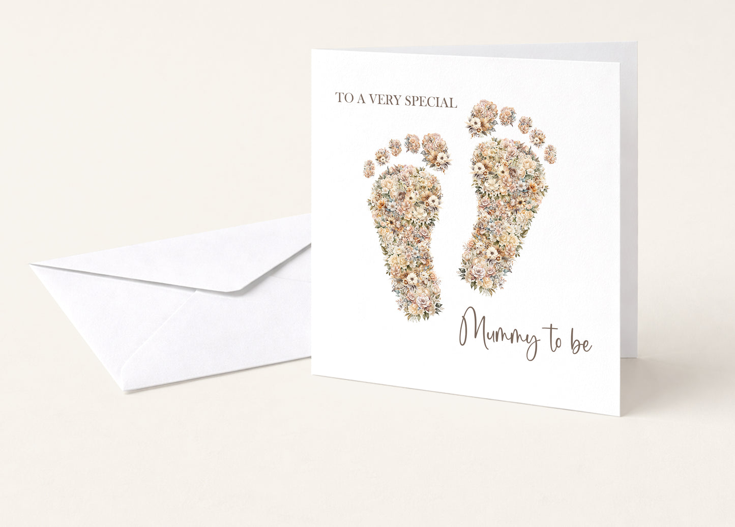 Mummy to Be, baby shower floral feet Card