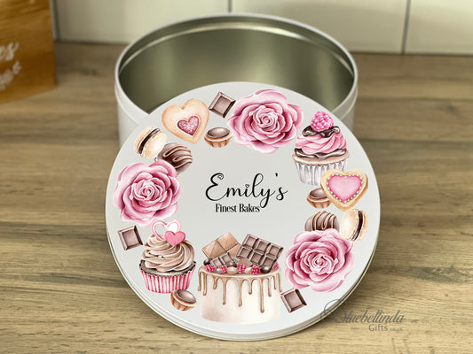 Personalised Floral Cakes Cake Tin