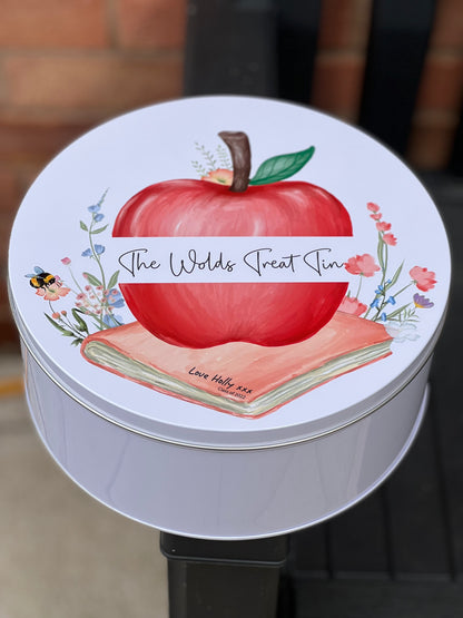 Personalised Teacher Apple Tin